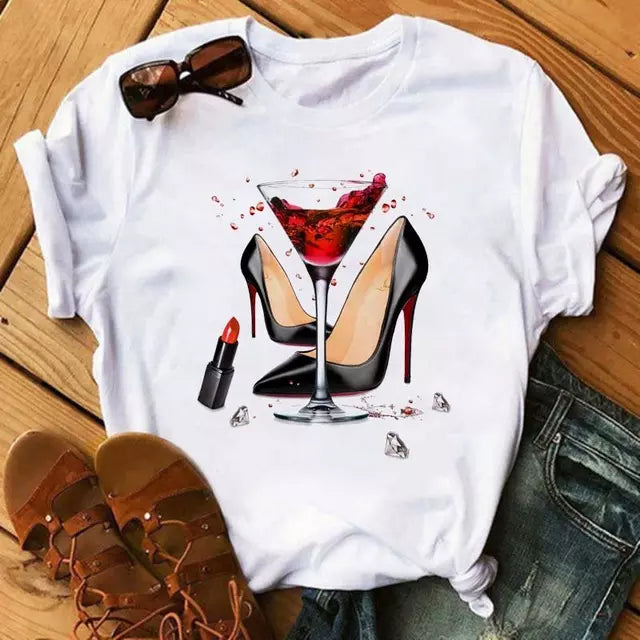 Wine, Lipstick and Heels T-Shirt